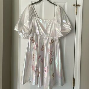 Diamond Ring/Bride/Bridal/Bachelorette Dress, Peach Love California size L VGUC